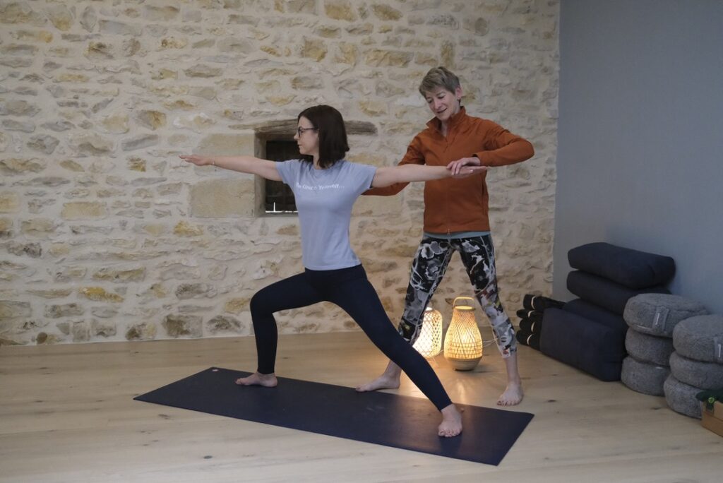 Yoga Lesson - Alignment of a student